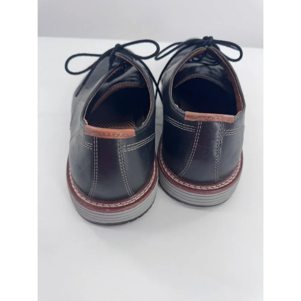 Johnston & Murphy TRUFOAM Upton Oxford Mens Black Leather Plain Toe Shoe 10M